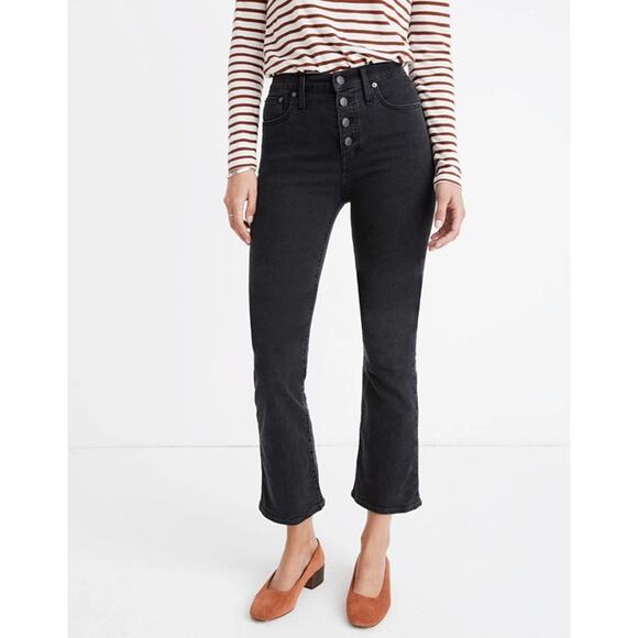 Madewell Cali Demi-Boot Jeans in Bellspring Wash Button-Front Edition - Picture 1 of 10